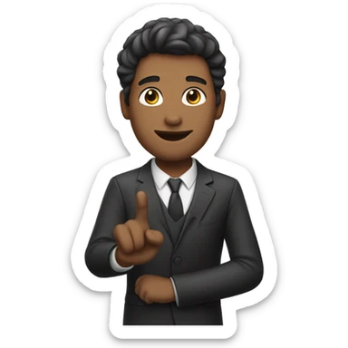 a men raising his hand sticker