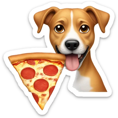 Dog eating a pizza slice  sticker