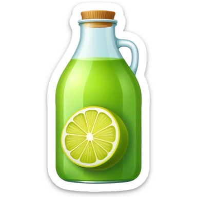Bottle green lemon juice sticker