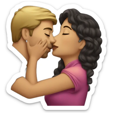 Colombian woman kissing french man sticker