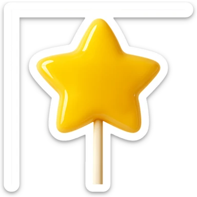 Remove the background, keep only the realistic star-shaped yellow lollipop in photorealistic style with transparent background. sticker