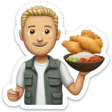 Gazza’s trip to the Gaza Strip fishing rod fried chicken sticker