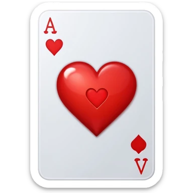 A black ace of hearts playing card with a heart sticker