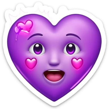 flashing purple heart that's dying crying laughing sticker