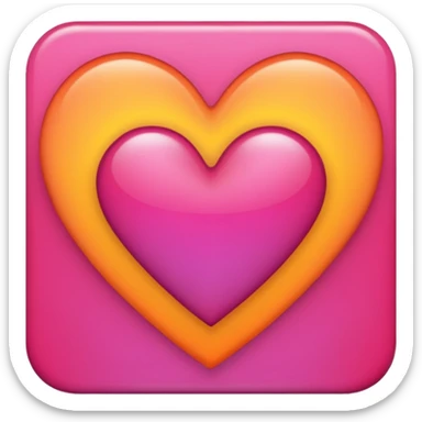 Bright yellow to orange to dark pink gradient heart sticker
