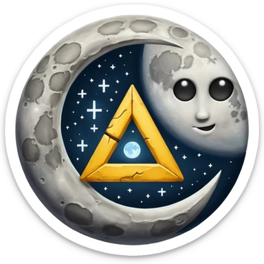 moon with warning rune flashing sticker