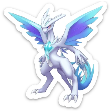  cool edgy shiny colorful godly ethereal Suicune-Dialga-Fakemon full body sticker