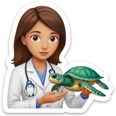 woman veterinary with a sea turtle sticker