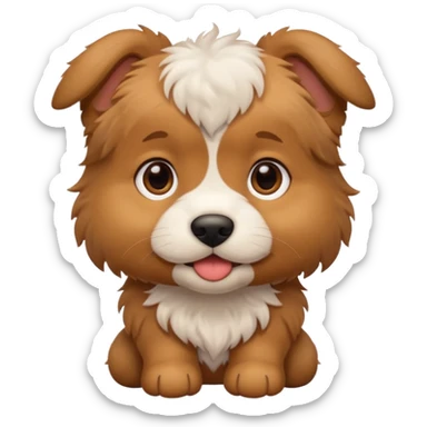 Puppy with mens sticker