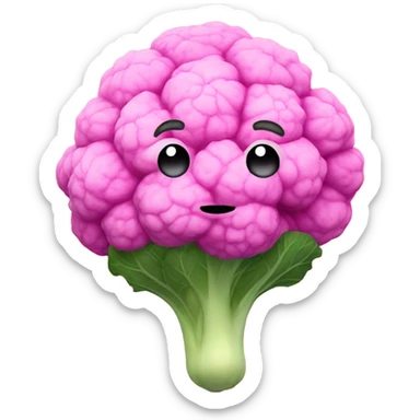 pink cauliflower looking in mirror sticker