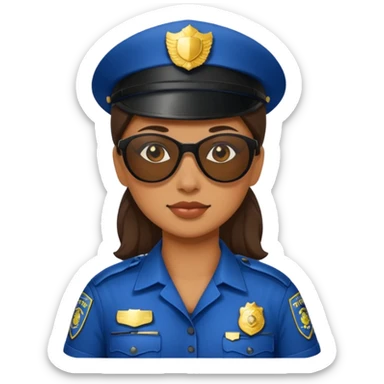 woman police wearing sun glasses sticker