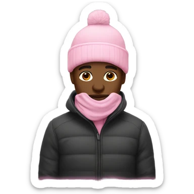 Pink Winter black man  sticker
