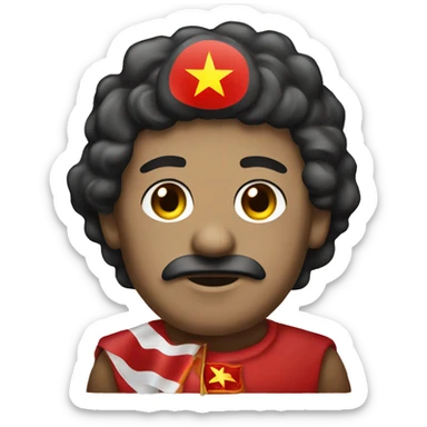 A communist with a flag communist  sticker