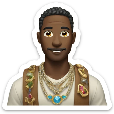 male portrait with jewelry on a mountain sticker