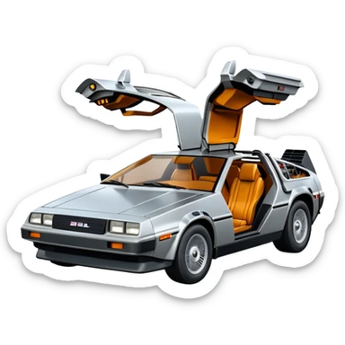 DeLorean car from the 80's sticker