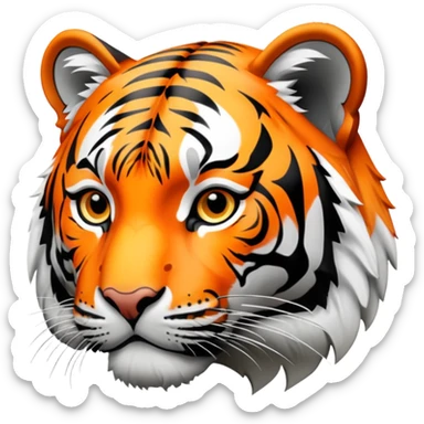Bengal tiger with orange fur and black stripes sticker