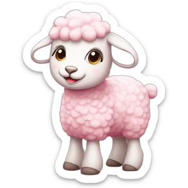 cute pink lamb sticker