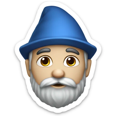 gnome with short black beard, blue hat. sticker