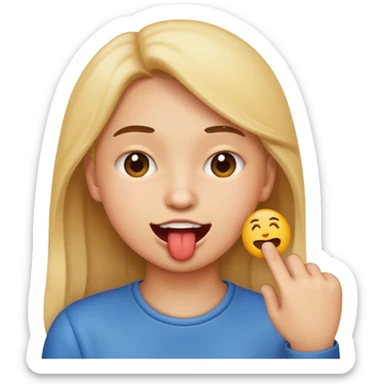 Quiero un emoji que este enamorado y se muerda el dedo  sticker