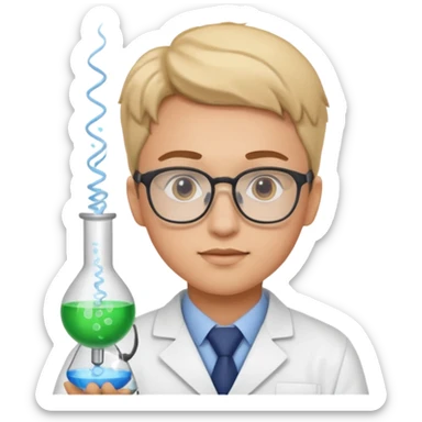 young pharmacist studying science sticker