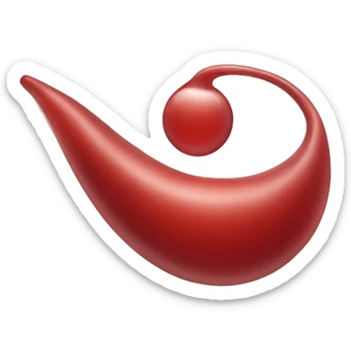 A red blood cell that is sickle shaped sticker