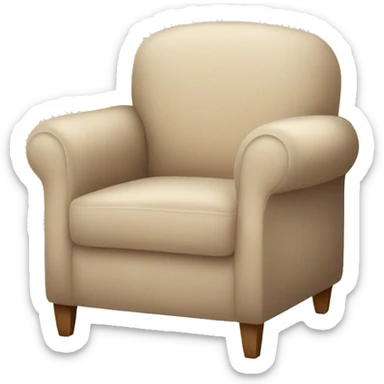 Beige Armchair with Cozy blanket and book sticker
