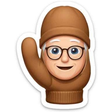 thumbs up in bernie sanders brown mitten sticker