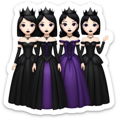 black haired goth princesses sticker