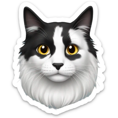 Black and white long haired cat sticker