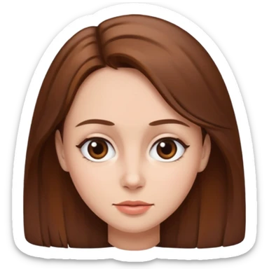 Woman with brown hair and an extremely large forehead sticker