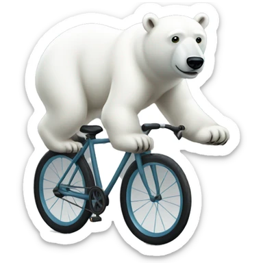 A polar bear riding a bikr sticker