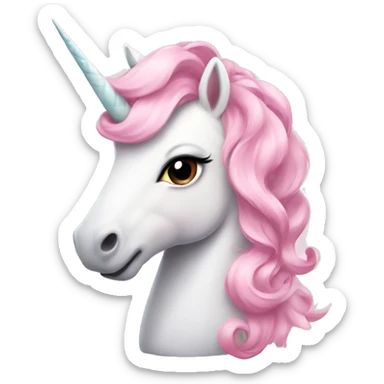Light pink unicorn a light pink bow sticker