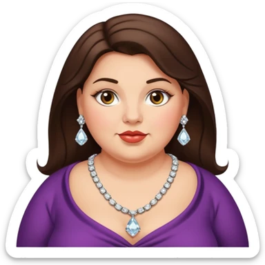 very fat handsome rich brunette woman sticker