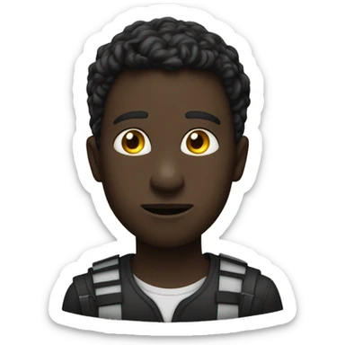 Garçon noir se mordant la lèvre  sticker