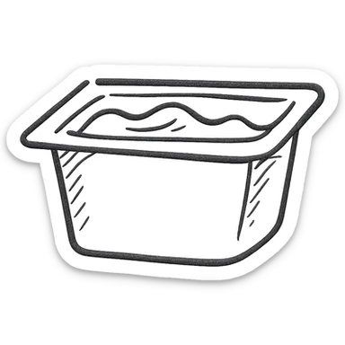 Fast food sauce icon, hand drawn, black outlines, no fill, simple and clean, side view sticker