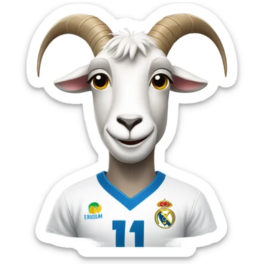 a ronaldo t shirt with a goat wearing the t shirt sticker
