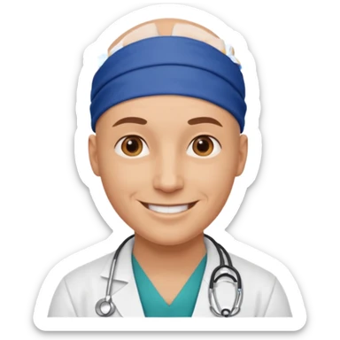 bald doctor with bandanna sticker