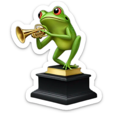Frog winning a grammy sticker
