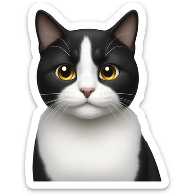 Black and white cat sticker