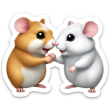 two hamsters giving handshake  sticker