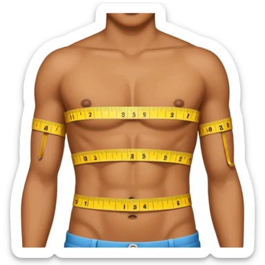 measuring tape wrapped around a figure sticker