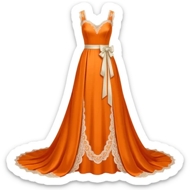 orange wedding dress sticker