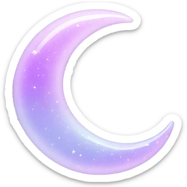 Sparkly glossy Pastel lilac-gradient crescent sticker