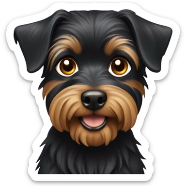 A mainly black dog Yorkshire-terrier/yorky mix sticker