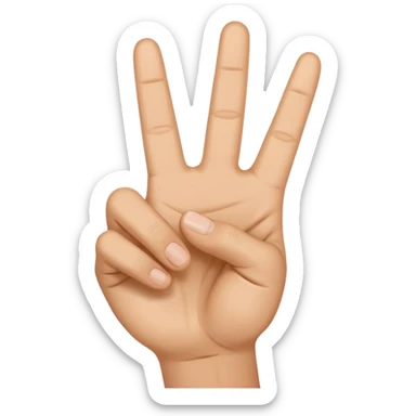 a hand doing a peace sign with the thumb sticking out sticker