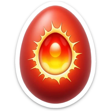 A Glitched red egg with glowing aura sticker
