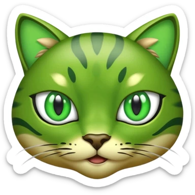 Emoji of my beautiful big Green Cat eyes shaped sticker