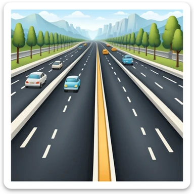 highway with lanes and cars sticker