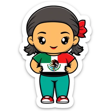 Mexican flag with chola  sticker