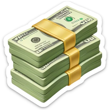 small stack of cash sticker